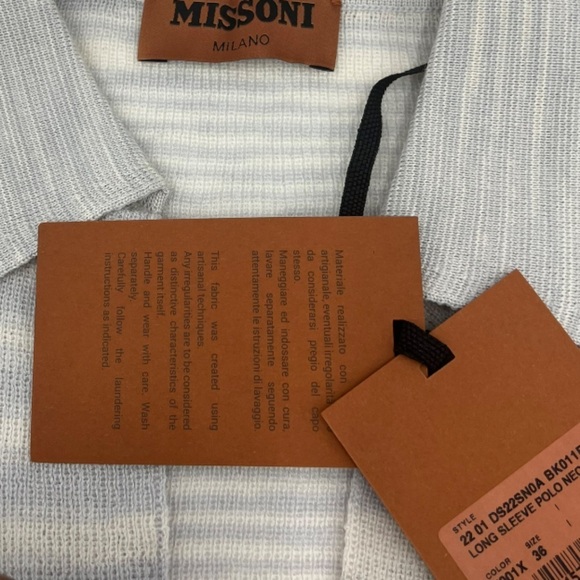 Missoni Sweater Wool Long Sleeve Polo Pullover Sweater SZ 36 XS - Picture 9 of 13